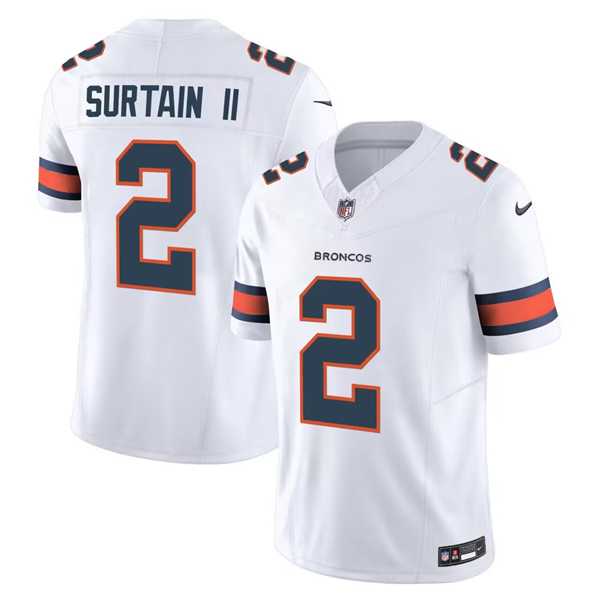 Men & Women & Youth Denver Broncos #2 Pat Surtain II White 2024 Draft F.U.S.E. Vapor Limited Stitched Jersey->denver broncos->NFL Jersey